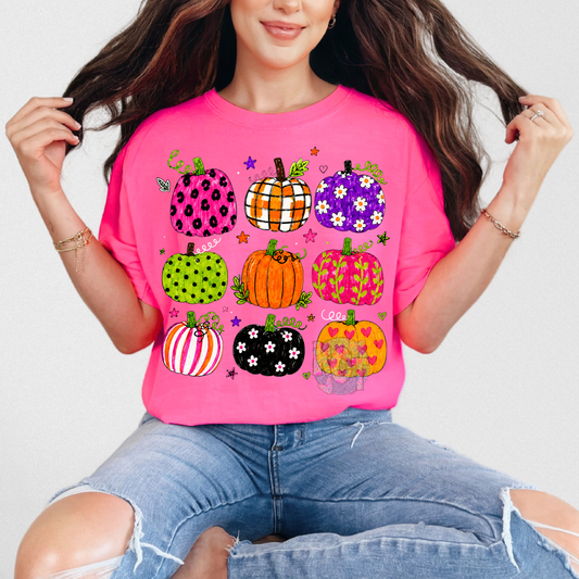 Colorful pumkins DTF