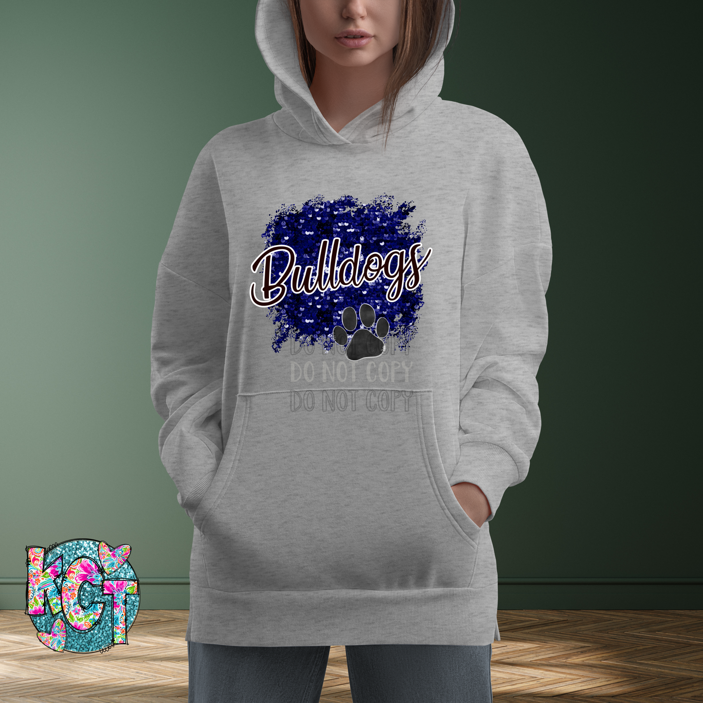 Bulldogs Sequin Blue PNG