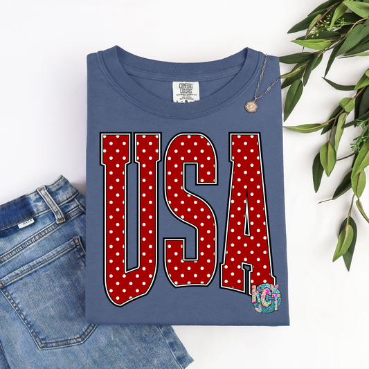 USA polka dots DTF