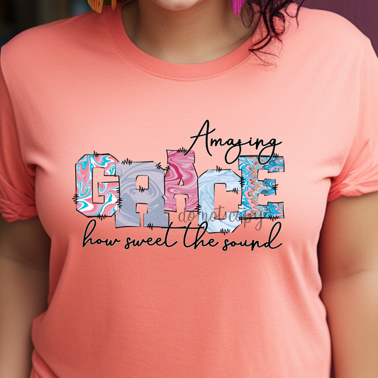 Amazing Grace pink and blue Dtf