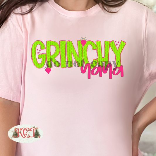 Grinchy Nana  Green Knit png