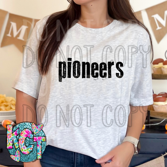 Pioneers Typography Mascot DTF