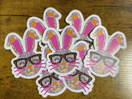 Glitter bunny with glasses DC