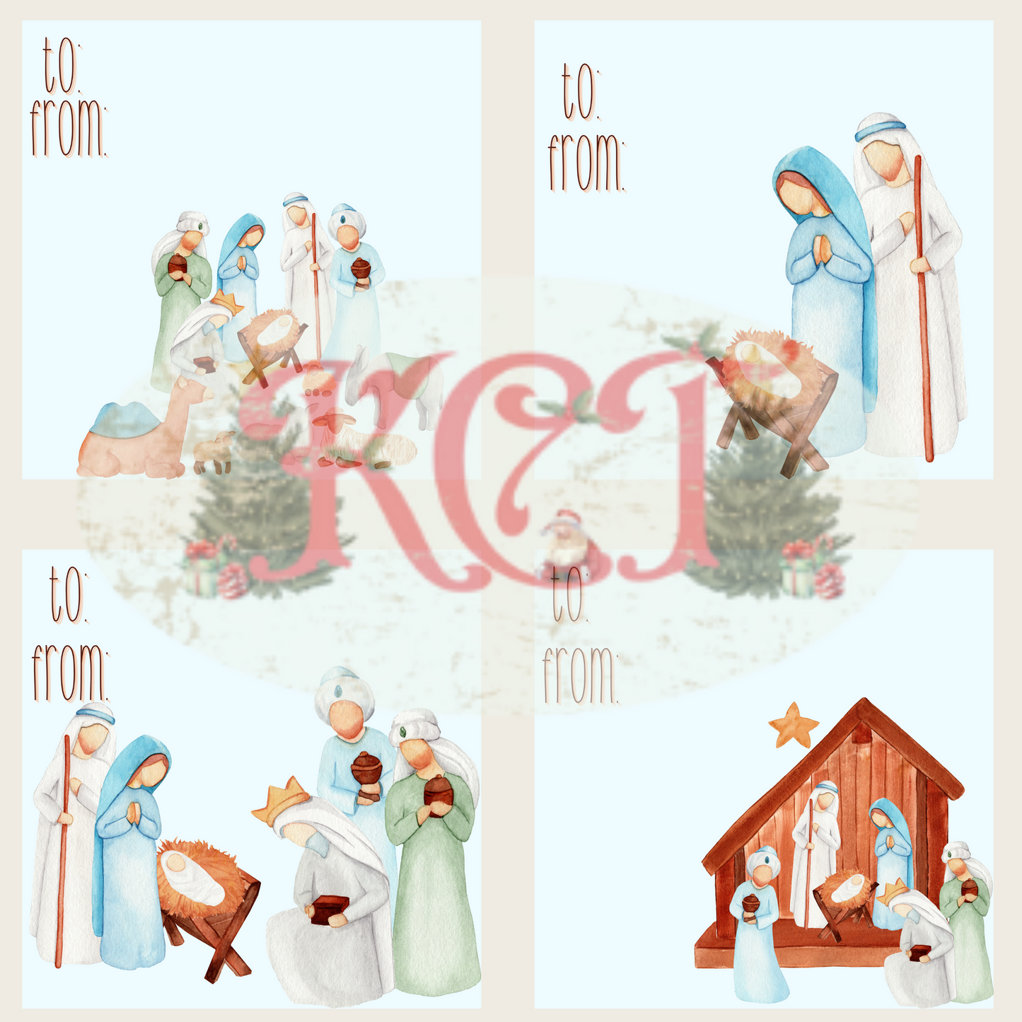 Christmas Nativity Christmas Labels