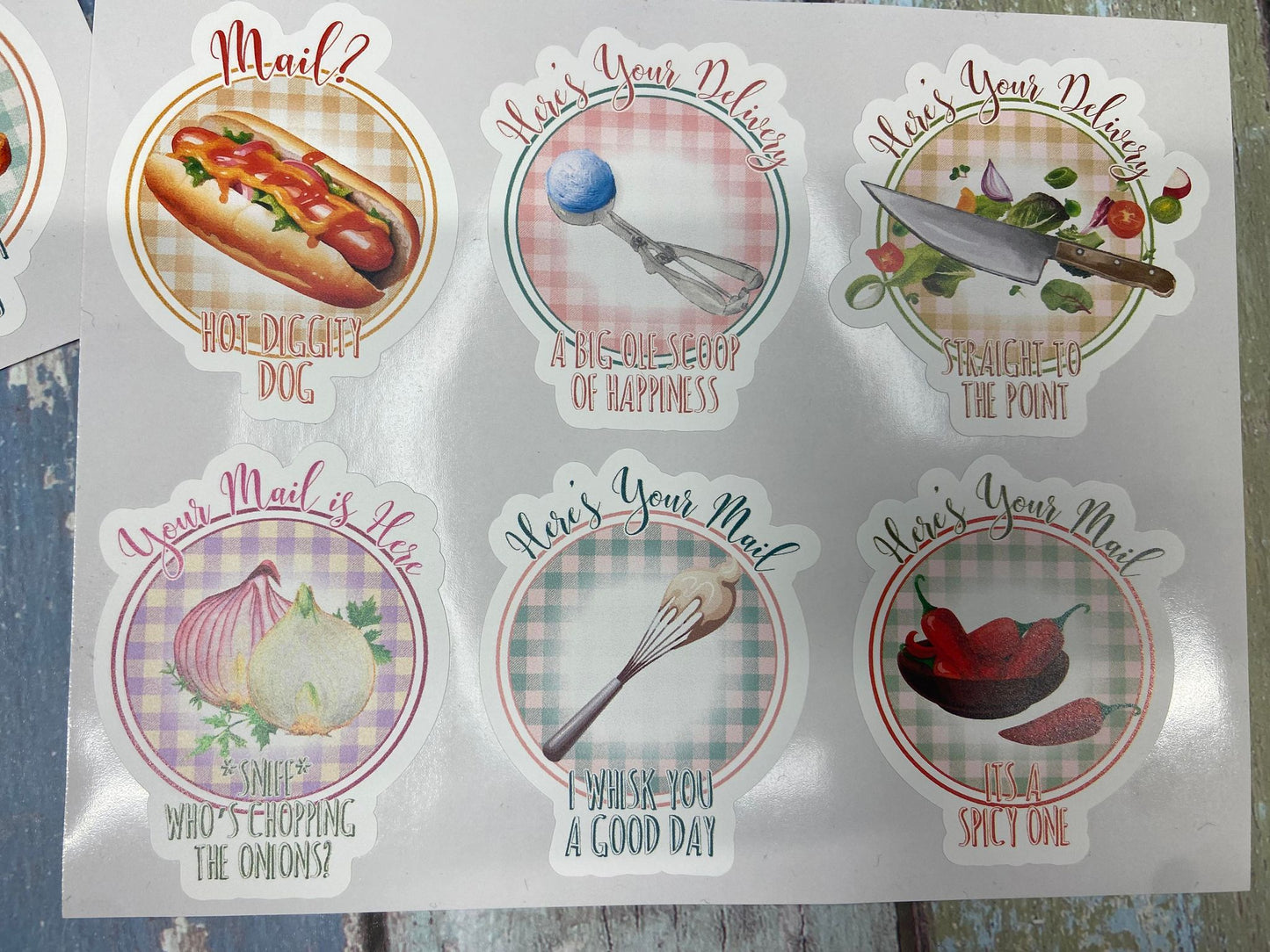 Food themed Packaging Stickers