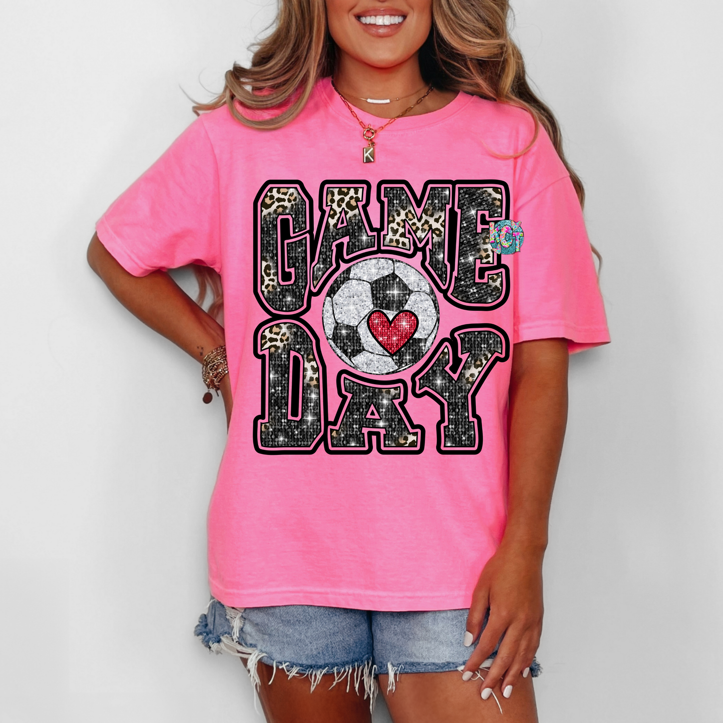 Soccer Game Day Faux Sequin DTF