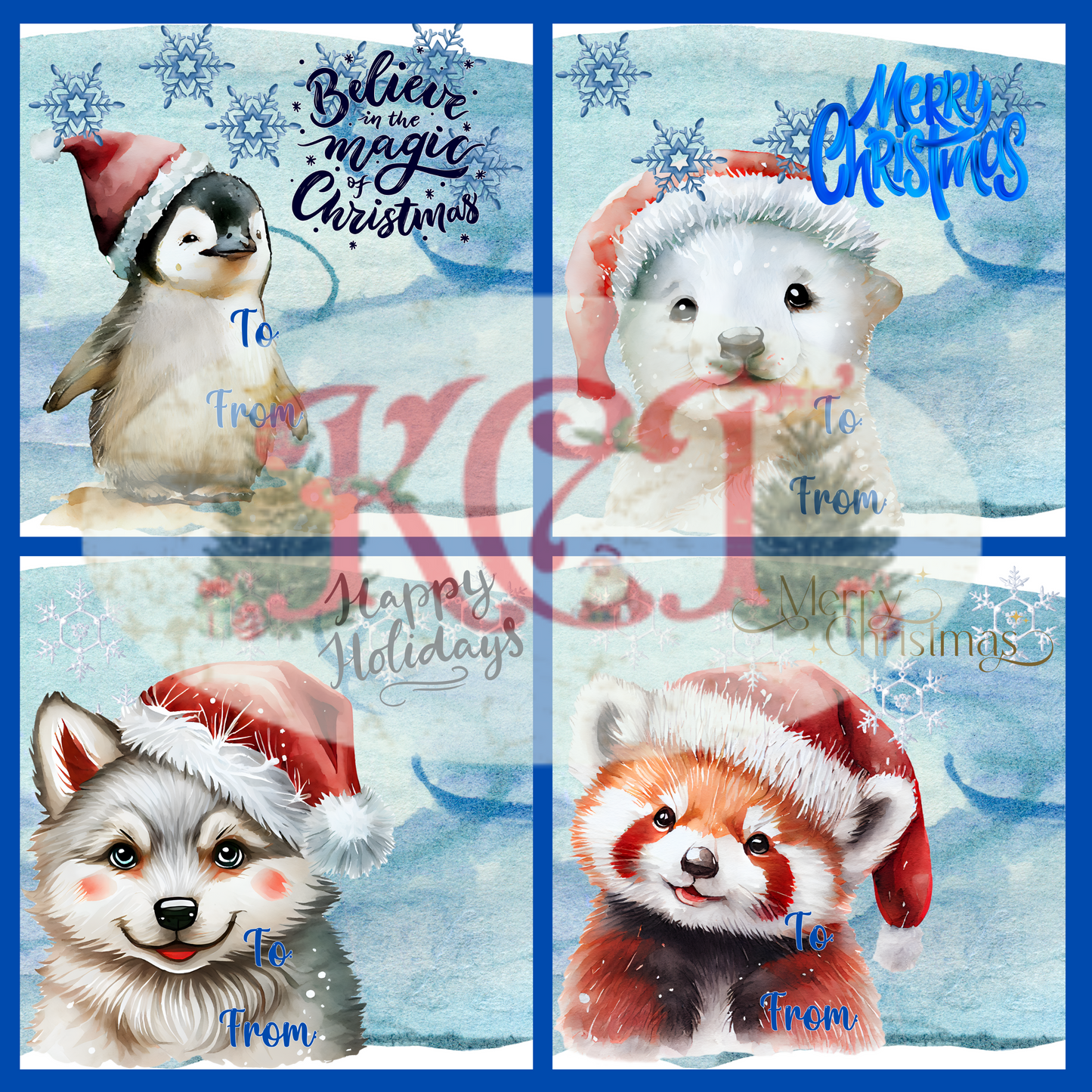 Christmas animals Christmas Labels