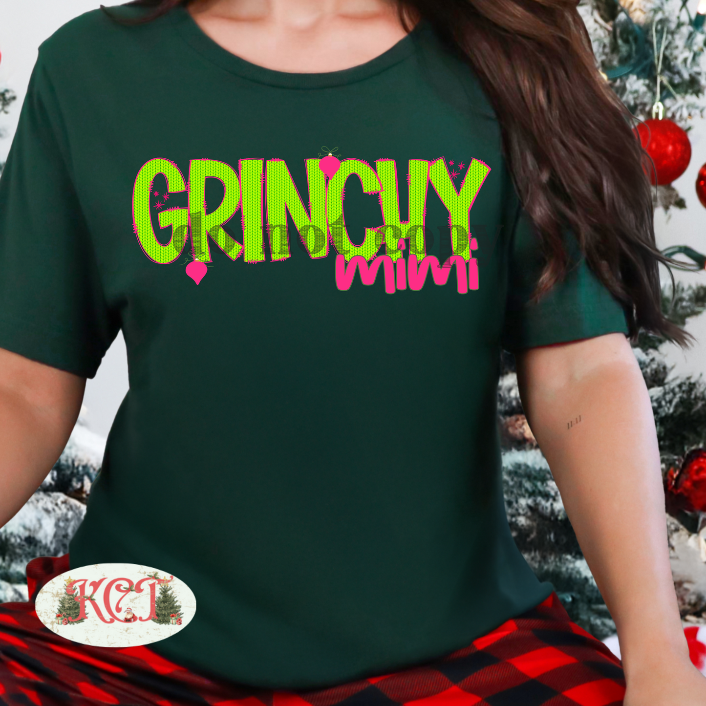 Grinchy Mimi  Green Knit png