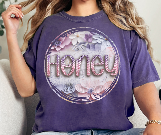 Honey purple and pink floral Dtf