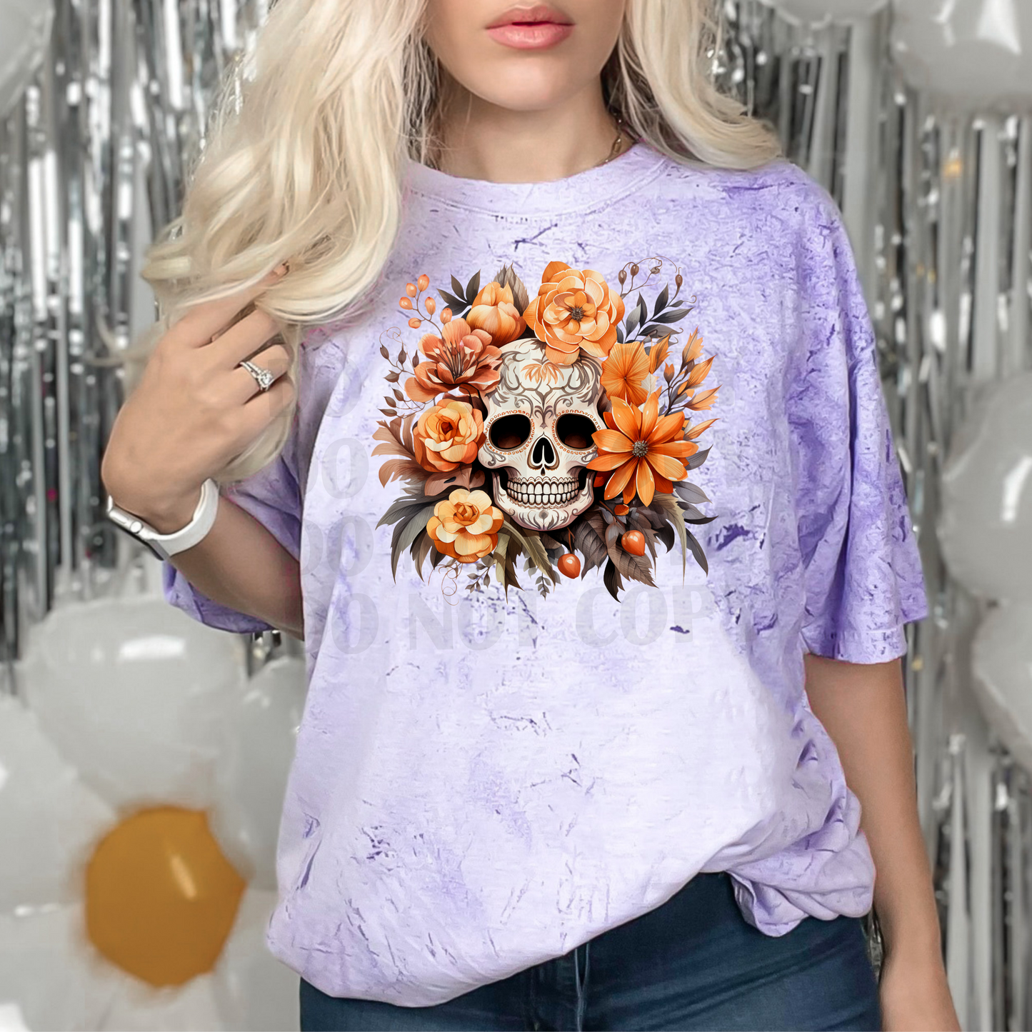 Skull Fall Floral DTF