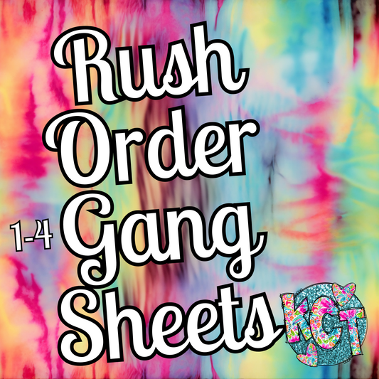 Same Day Rush Orders--Gang Sheets 1 to 4 sheets only