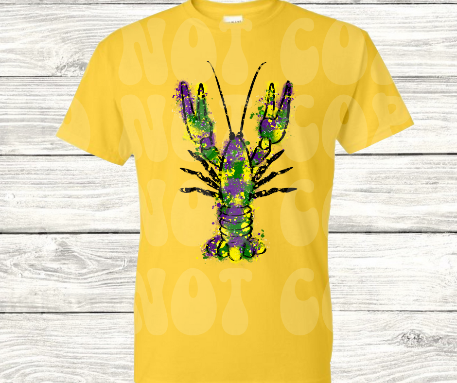 Crawfish purple, green and gold Dtf