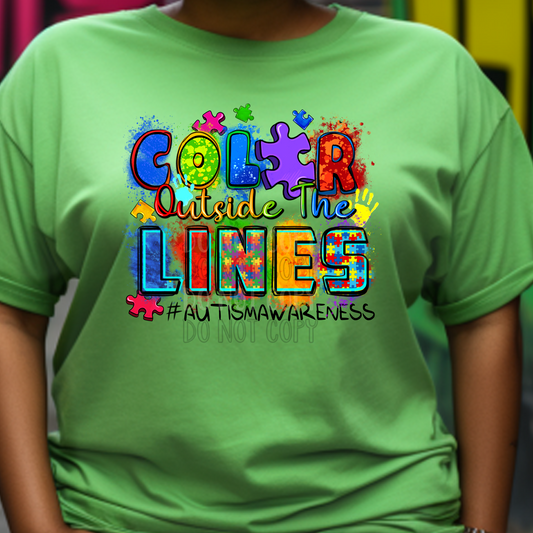 Color outside the lines Autism Dtf