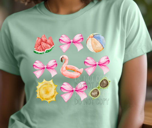 Summer items and bows Dtf