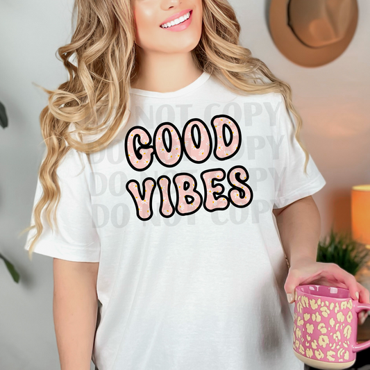 Good Vibes Pink Flower DTF