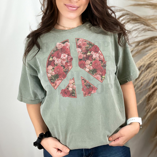 Peace Sign Roses DTF