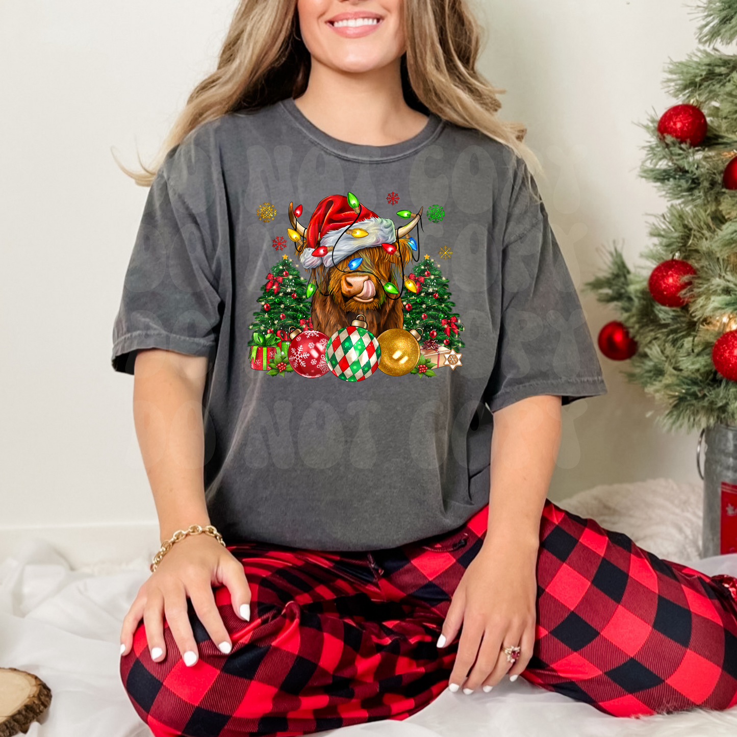 Highland Cow Christmas Dtf