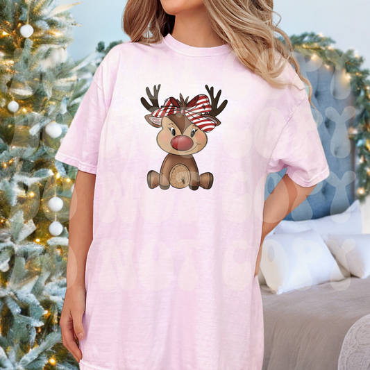 Reindeer with Bow Dtf