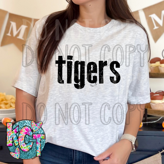 Tigers Typography Mascot DTF