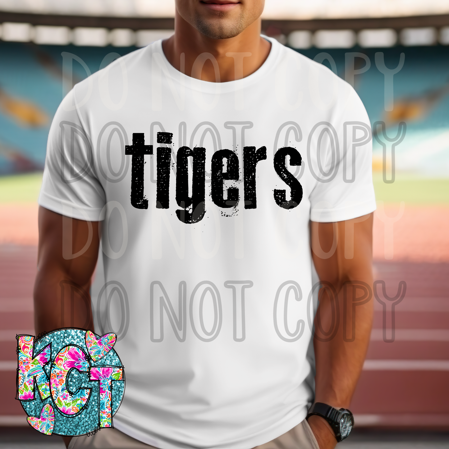 Tigers Typography Mascot DTF