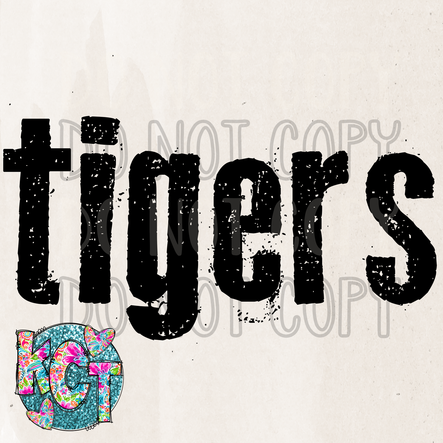 Tigers Typography Mascot DTF