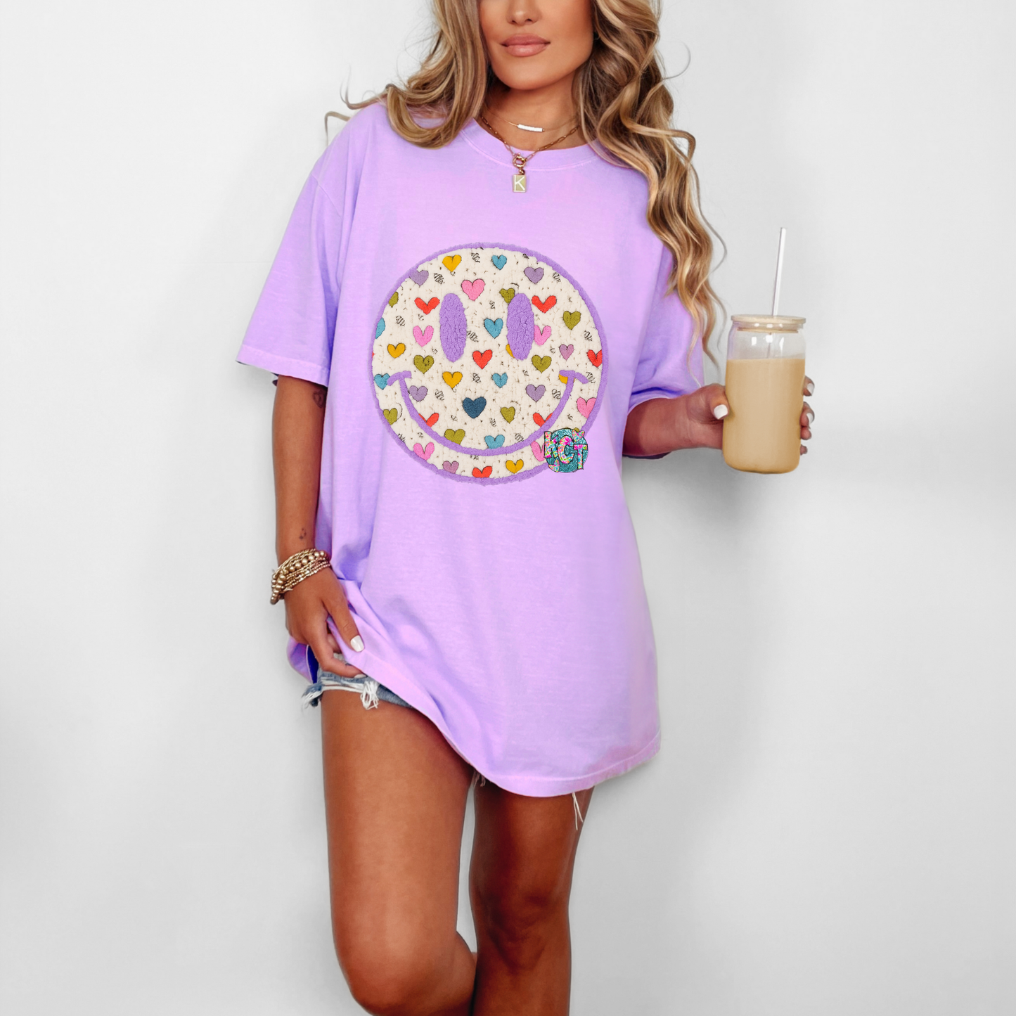 heart smiley face DTF