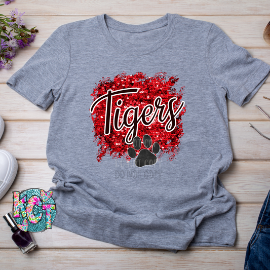 Tigers Sequin Red PNG