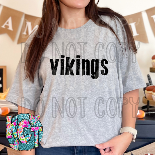 Vikings Typography Mascot DTF