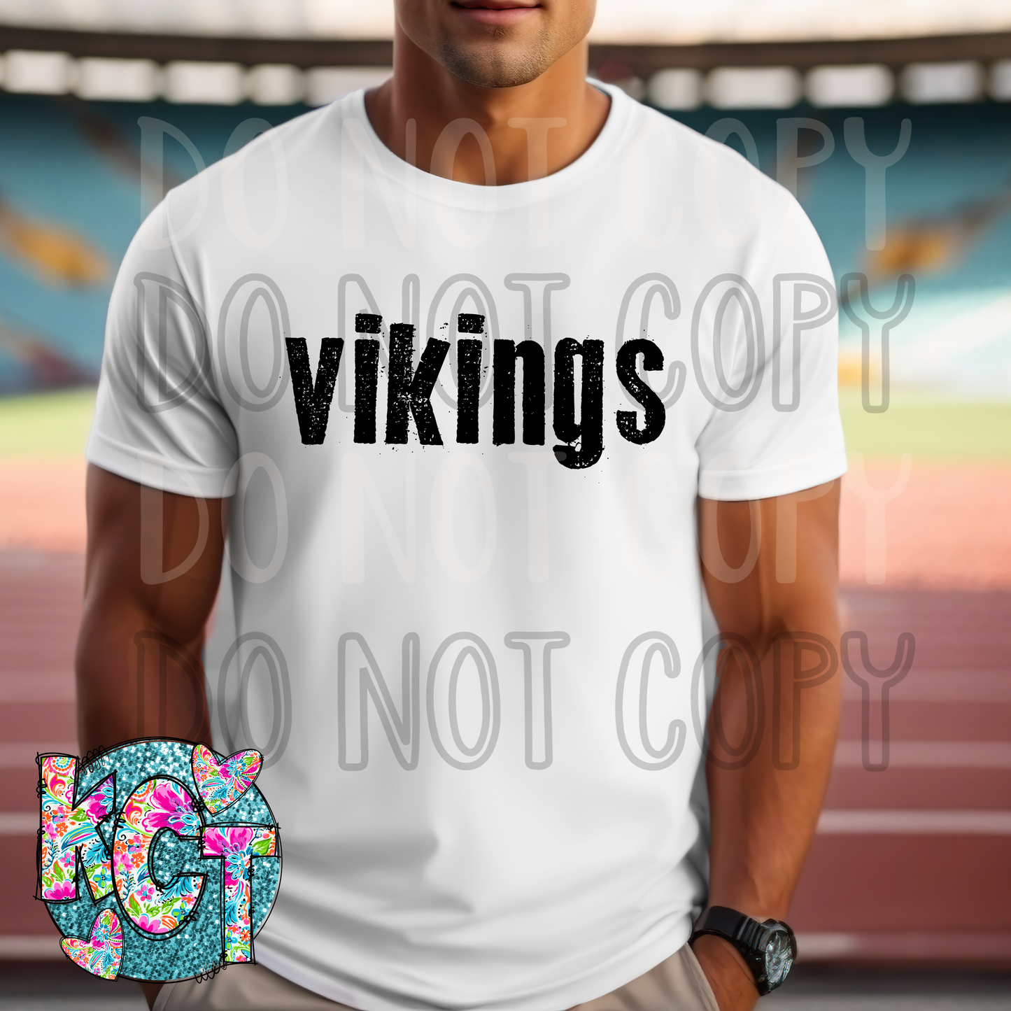 Vikings Typography Mascot DTF