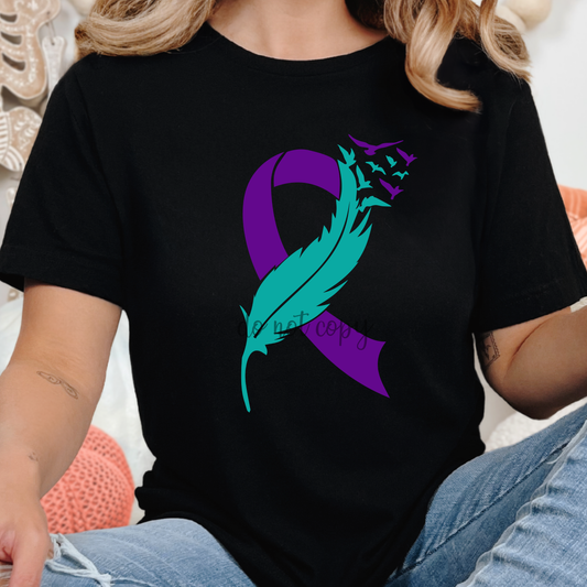 Ribbon Feather Suicide Prevention Awareness Dtf