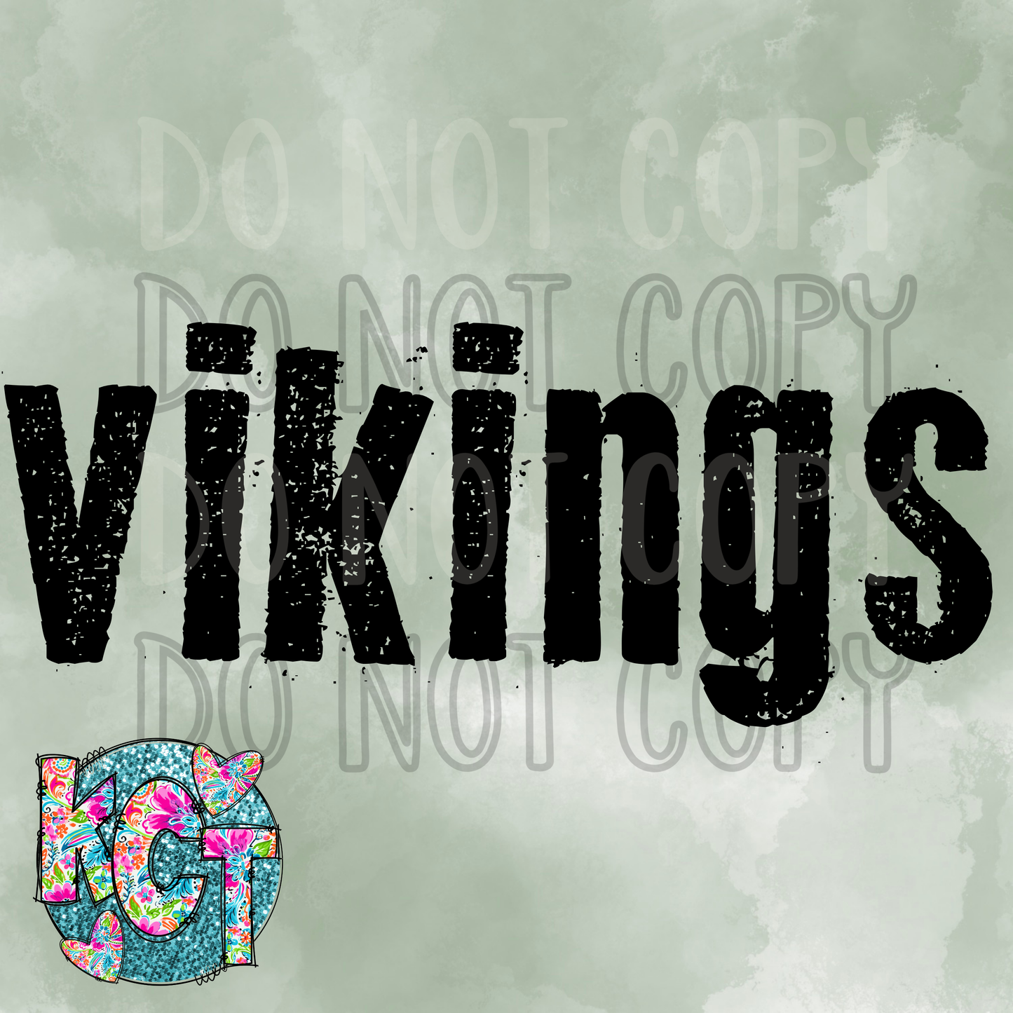 Vikings Typography Mascot DTF