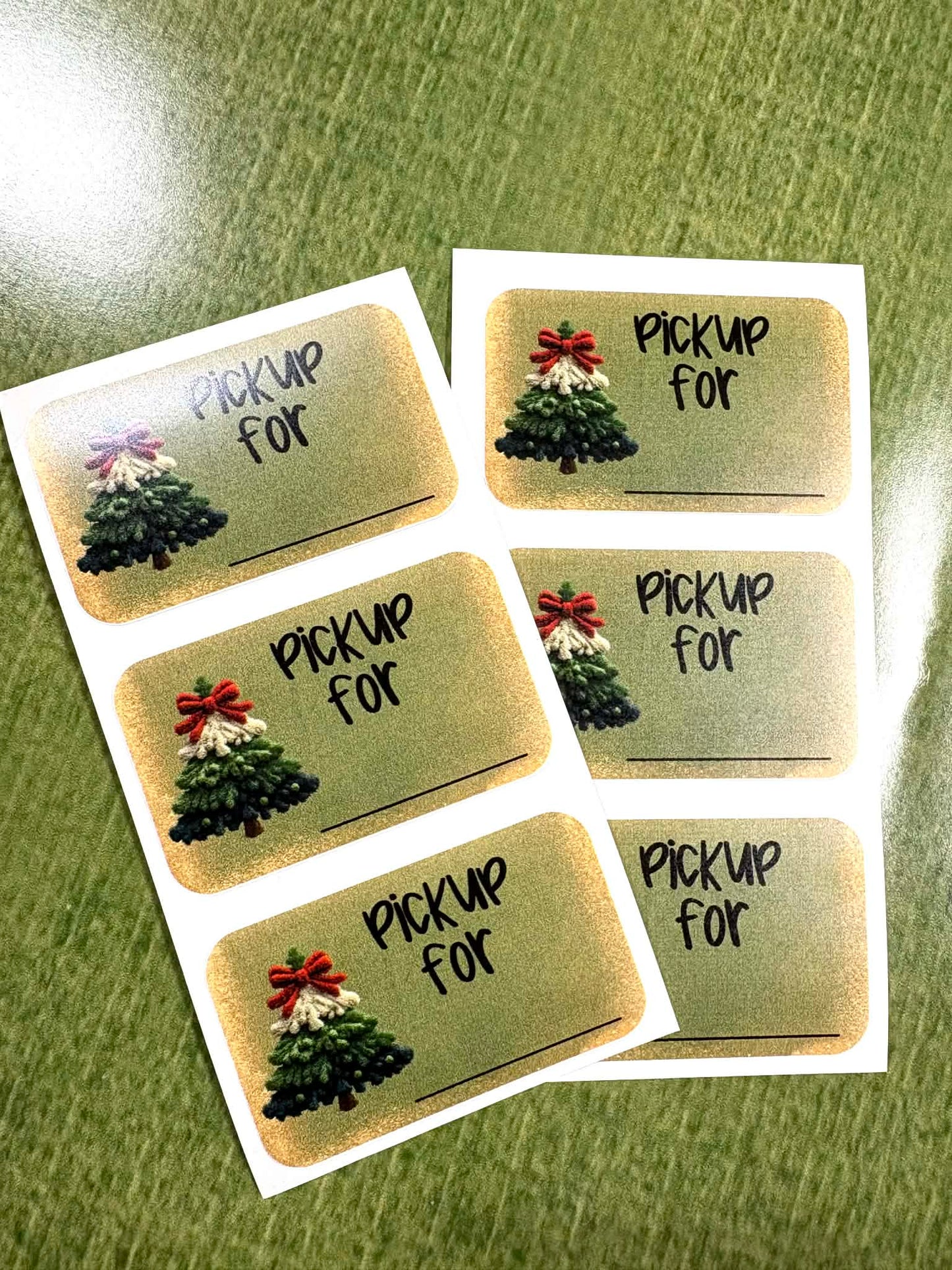 Knit Christmas Tree Pickup Sticker Sheets