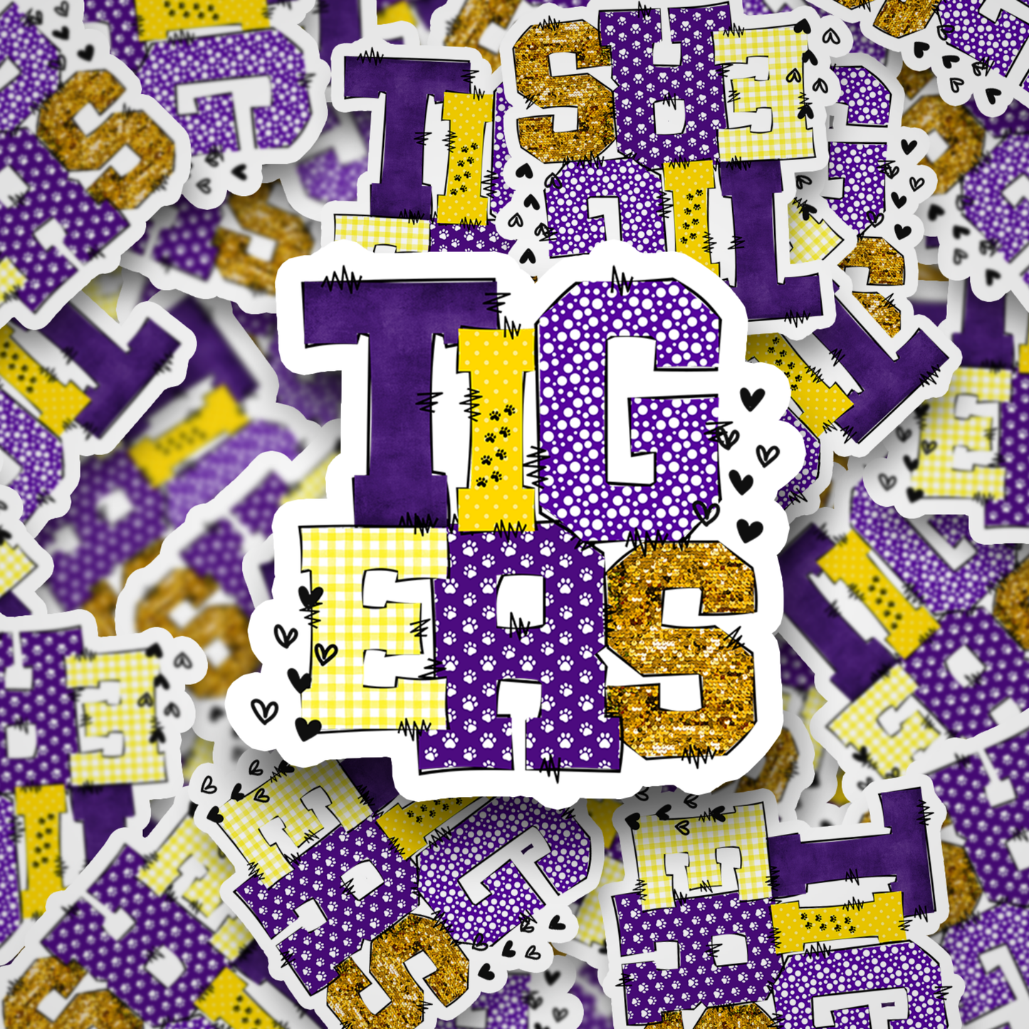 Tigers Doodle Purple and Gold DC
