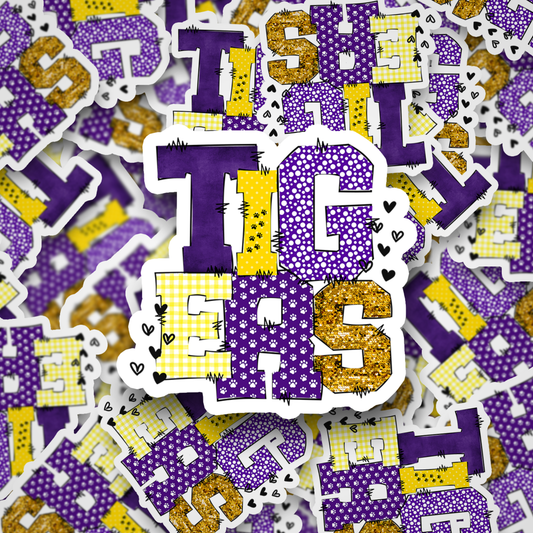 Tigers Doodle Purple and Gold DC