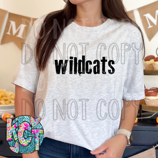 Wildcats Typography Mascot DTF