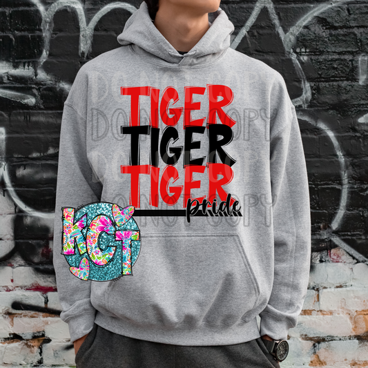 Tiger Mascot Pride Red DTF