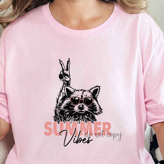 Summer Vibes Racoon Dtf