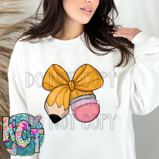 Cute Pencil Bow DTF