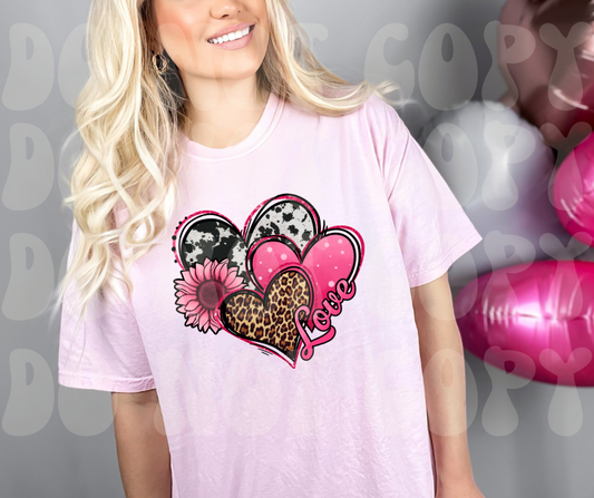 Heart animal print Dtf