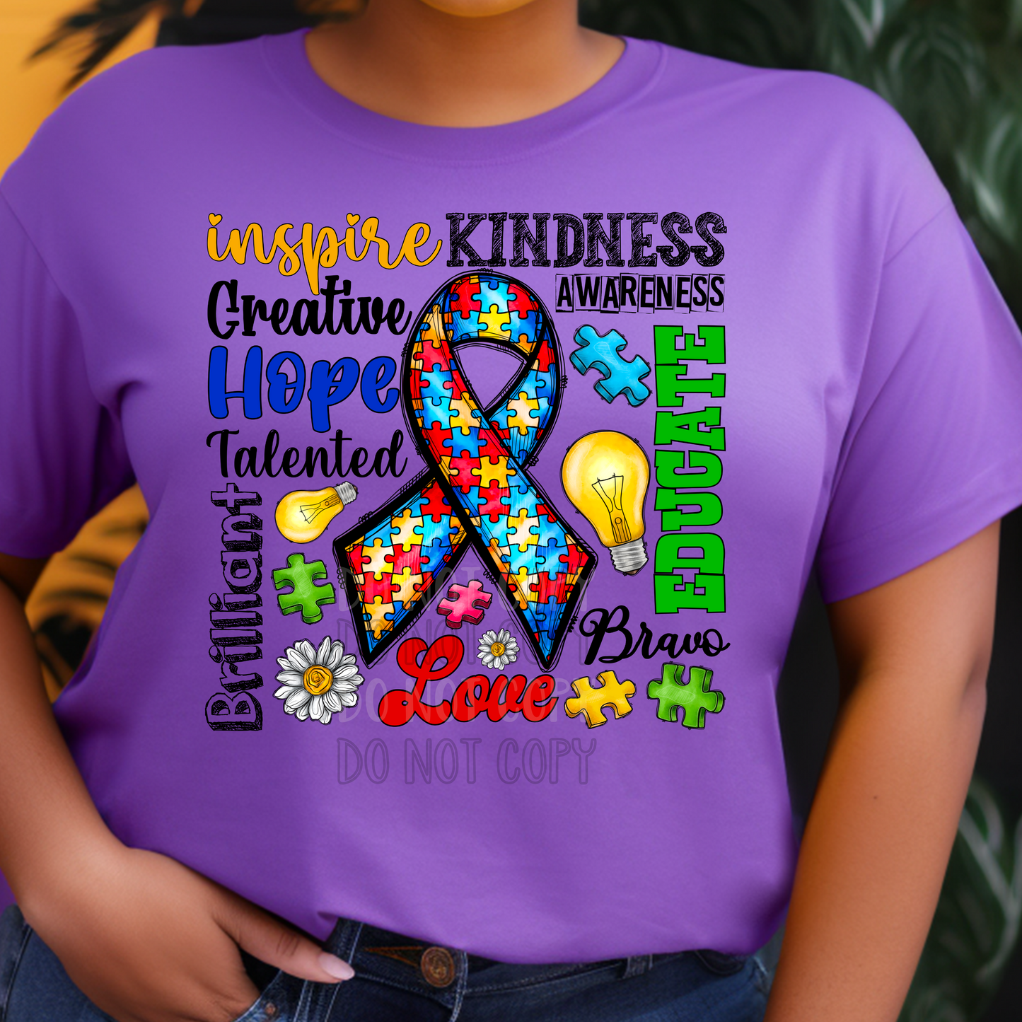 Autism Ribbon sayings Dtf