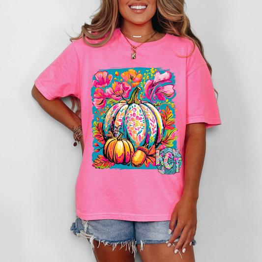 Colorful pumpkin DTF
