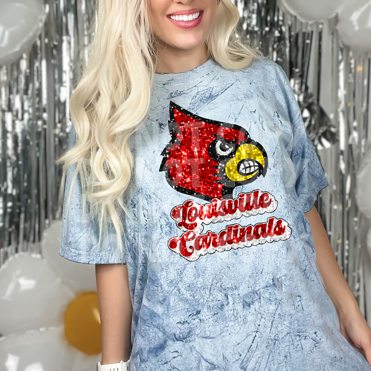 Louisville Cardinals Sequins Dtf