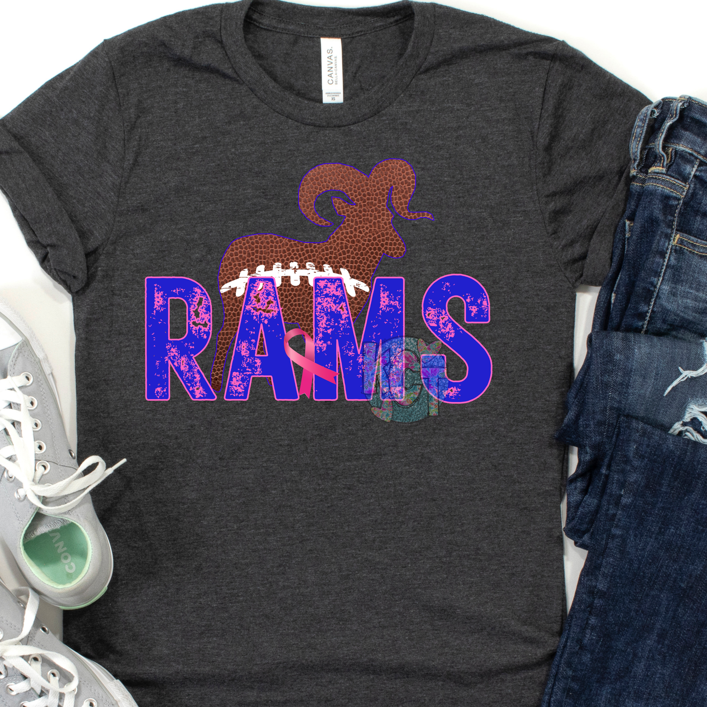 Rams Football Breast Cancer Dtf