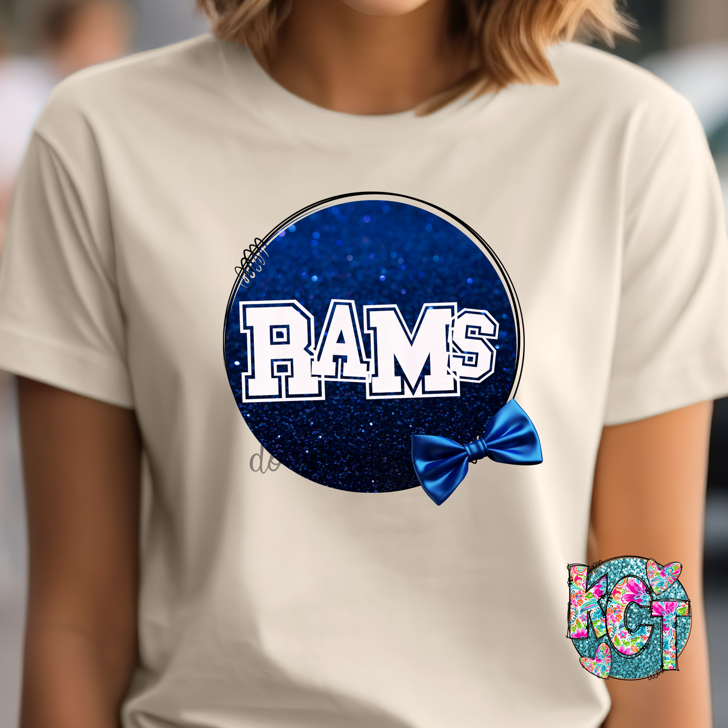 Rams Glitter white letters PNG