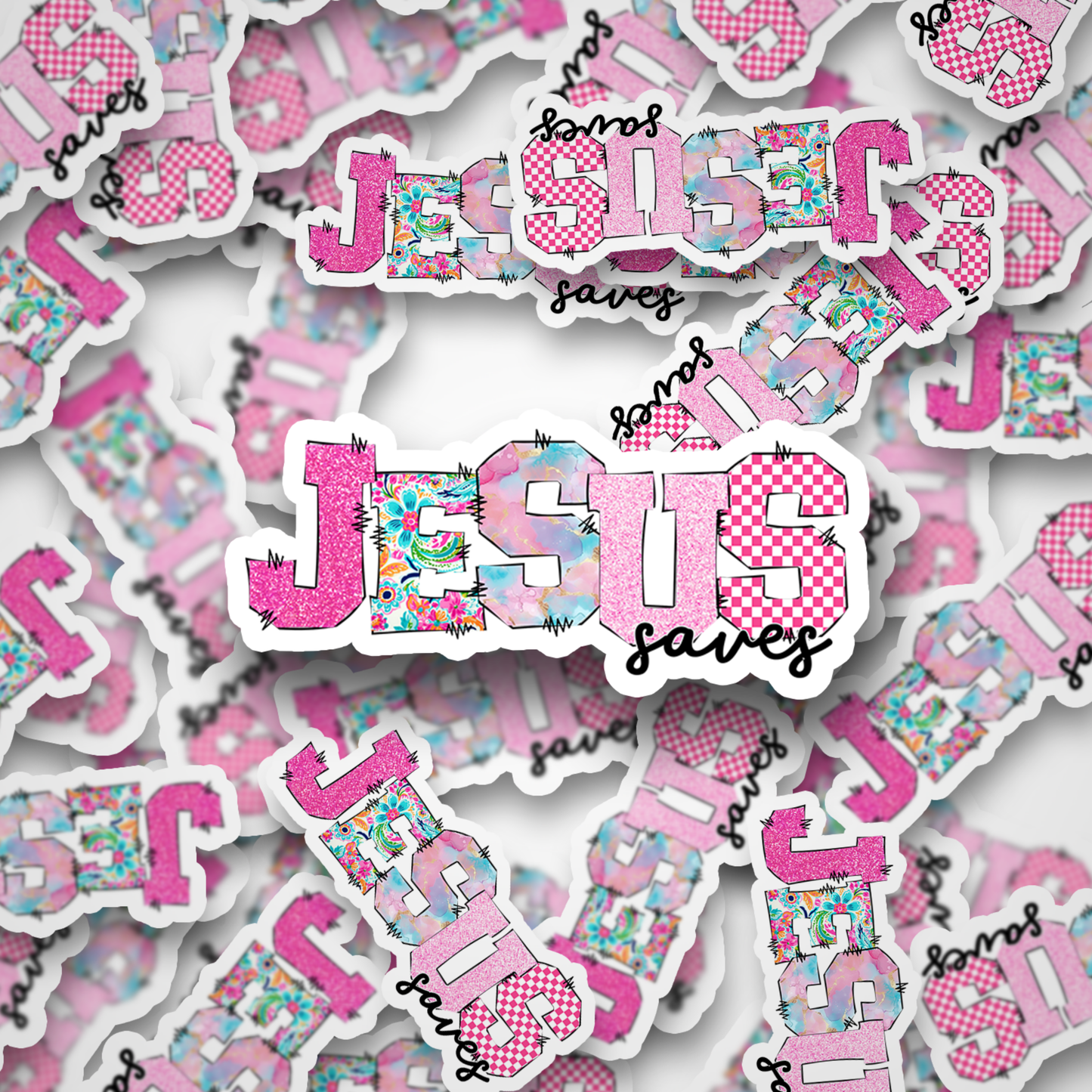 Jesus Saves pink paisley DC