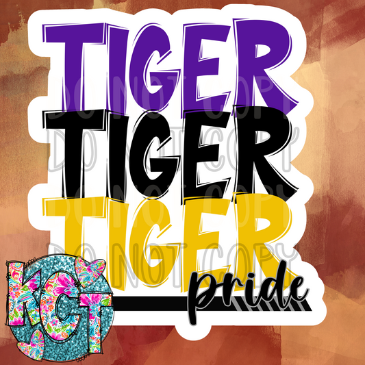 Tiger Mascot Pride Purple and Gold DC
