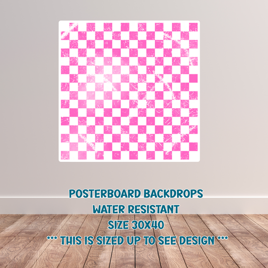 Distressed Pink Checkerboard backdrop