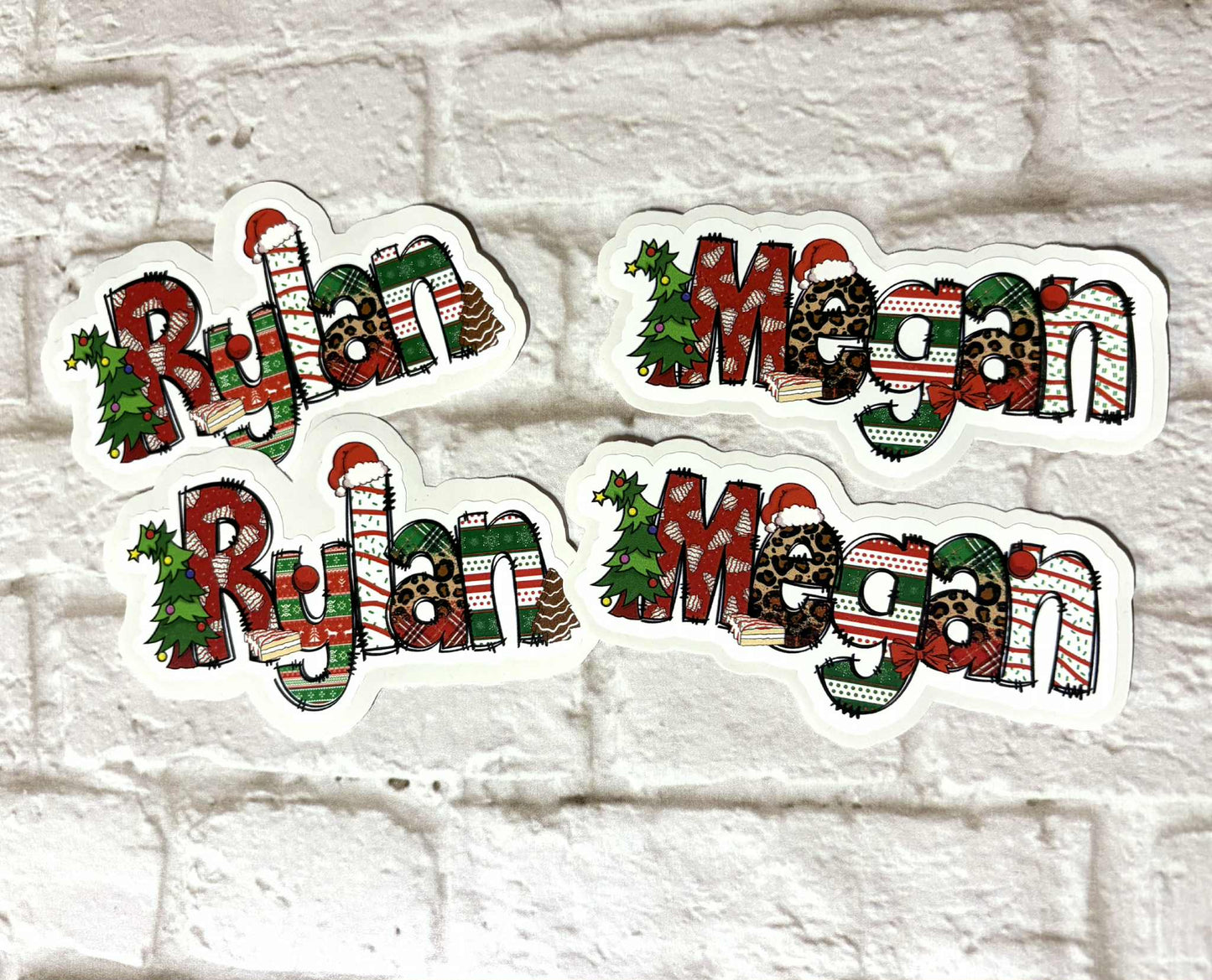 Custom Christmas Name Stickers