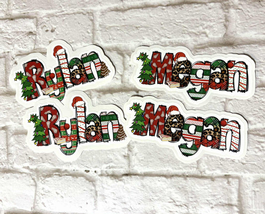 Custom Christmas Name Stickers