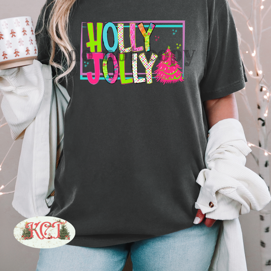 Holly Jolly pink DTF